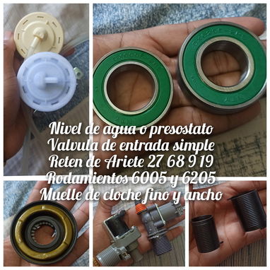 PIEZAS DE RESPUESTO PARA LAVADORAS AUTOMÁTICAS Y SEMIAUTOMÁTICAS - Img 127620950