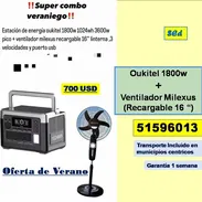 ED-522-OFERTA DE VERANO----Oukitel 1800w + Ventilador Milexus (Recargable 16 “)....700 USD.....51596013. - Img 55676379