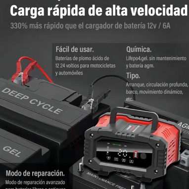 Cargador de bateria 12v 20A 24v 10A - 8/8