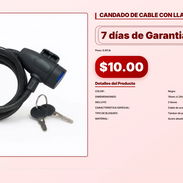 CANDADO DE CABLE CON LLAVE . - Img 56928567