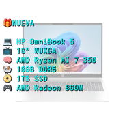 LAPTOP 🎁NUEVA📦CAJA, HP OmniBook 5 (16-ag1017cl), 16" WUXGA IPS, AMD Ryzen AI 7 350, 16GB DDR5, 860M, 1TB SSD, 14H - Img 58194831