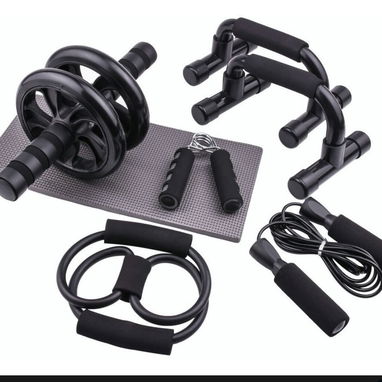 Kit de ejercicios rodillo abdominal barras push-up ejercitador suiza nuevo en caja 54321470 - 5/9