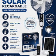 entilador Solar Recargable STAVEL  ✅ Doble alimentación DC/AC ✅ Hasta 15 horas de funcionamiento ✅ Panel solar incluido - Img 55754667
