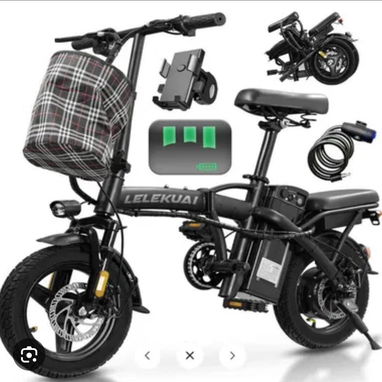 Bicicleta eléctrica con su cesta - Img 124012375
