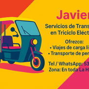 Disponible triciclo para mover su mercancía o su familia en toda La Habana...precios módicos - Img 49912019