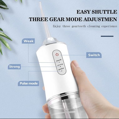 Irrigador Bucal Portátil Limpiador Dientes Eléctrico Con3 Modos & Ipx7 Impermeable recargable capacidad 200ml 54321470 - Img 96352773
