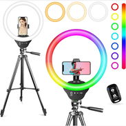 Aro de Luz LED RGB con mando. Sensyne Anillo de luz de 10" pulgadas con trípode extensible de 50" pulgadas 🌐 - Img 56372873