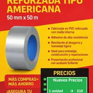 Cinta adhesiva reforzada de aluminio tipo americana – 50mm x 50m - Img 52325632