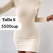 Vestido de mangas largas beige talla s - Img 54221498