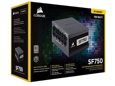 Fuente MINI ITX Corsair SF750 750 W 80+ Platinum Certified Fully Modular SFX Power Supply. Incluye adaptador ATX (Nueva) - Img main-image-45643179