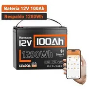Batería Humsienk LiFePO4 12V 100Ah Group 24 1280Wh Bluetooth Para Respaldo En Casa - Img 56698598