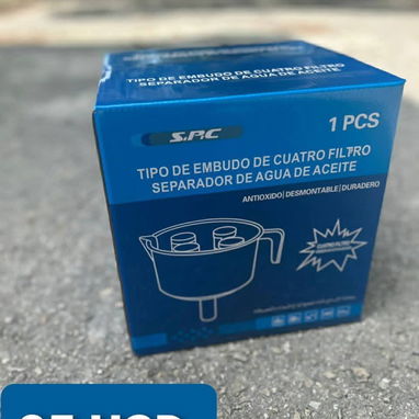 Embudo de cuatro filtro que sirve para separar el agua del aceite ,gasolina o petróleo - Img 120510716