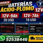 BATERIAS DE ACIDO-PLOMO 12V 7Ah y 12 9AH MENSAJERIA DISPONIBLE GARANTIA DE 7 DIAS REBAJA POR CANTIDAD - Img 58129054