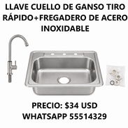 LLAVE CUELLO DE GANSO TIRO RÁPIDO+FREGADERO DE ACERO INOXIDABLE, ENTREGA DE FACTURA, VARIEDAD DE OFERTAS ESPECIALES, ETC - Img 56066886