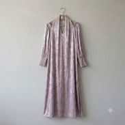 Vestido Midi Elegante de Terciopelo Lila / Rosa polvoriento - Img 57878725