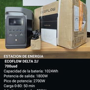 **Estación de energía* EcoFlow Delta 2* Capacidad de la batería: 1024Wh Potencia de salida: 1800W Pico de potencia: 2700 - Img 55020273
