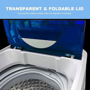 Paquete de lavadora portátil Panda de 10 libras y secadora de ropa portátil Euhomy de 1,5 pies cúbicos y 850 W - 4/5