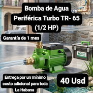 Bomba de Agua Periférica Turbo TR- 65 ( 1/ 2 HP), 40 Usd, Garantía de 1 mes, Entrega por costo adicional para toda La Ha - Img 51734441