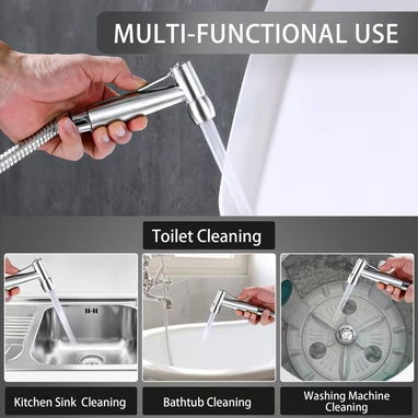 Ducha para inodoro portátil con construcción de acero inoxidable - 3/9