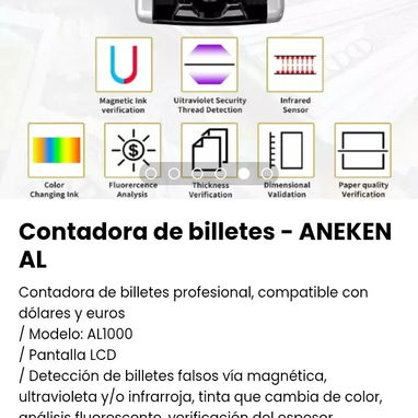 Contadora de billetes - ANEKEN AL. Nueva - Img 104539204