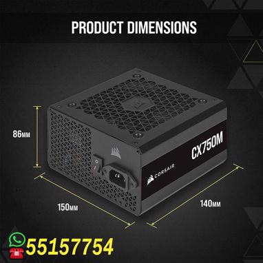 ⚡ Fuente de Poder ATX – 750W ⚡  Eficiencia certificada 80 PLUS Bronce | Semi Modular | Ventilador silencioso de 140 mm - Img 120442646