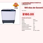 Optimiza tu tiempo con la Lavadora Semiautomática Milexus de 180 USD VPT#-0181 - Img 55436131