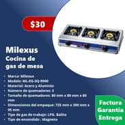 Cocina de gas de mesa 3 quemadores Milexus - Img 55703739