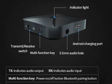 Adaptador Bluetooth Inalambrico Recargable P/Equipos D Musica/Reproductoras /Amplificador etc/ Nuevo Sellado /Envio Inc - Img 66660972