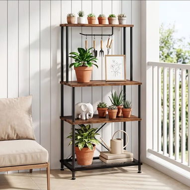 ➡️Estante y organizador con madera y metal. - 2/5