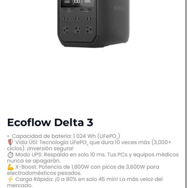 SOLUCIONES CONTRA APAGONES - ESTACIONES DE ENERGIA ⚡️ECOFLOW DELTA 3 CLASSIC, DELTA 3, ESTACION PULSAR Y SOLAR PLAY - 2/4