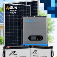 Inversor infinisolar de 3kw (solo 110v) + 2 baterías Ritar 12v 100amp para ~2kWh + 2 paneles bifaci - Img 57596300