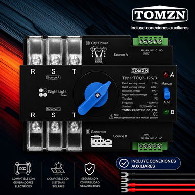 ⚡ Transfer Automáticos marca TOMZN 125A | 220v y 110v | 3P - 2/2