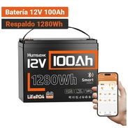 🔋Batería Humsienk LiFePO4 12V 100Ah 1280Wh con Bluetooth Para Respaldo En Casa - Img 58351849