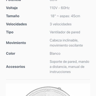 Ventilador de pared Desmast 40 USD - Img 126062124