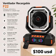 🔌 Ventilador Recargable F22 – 40,000 mAh 💨 🔥 ¡Autonomía extrema! Entrega gratis! - Img 56745016