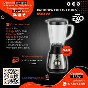 💲40💲BATIDORA EKO 1.5 LITROS 500W JARRA DE VIDRIO. FACTURA Y 1 AÑO DE GARANTÍA. TLF 54833699 - Img 49712179