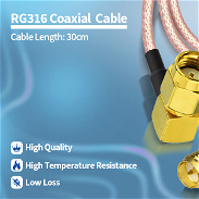 Cable de extensión de antena WiFi  RP-SMA macho en ángulo recto a RP-SMA montaje de mamparo hembra RG316  53828661 - Img 45255093