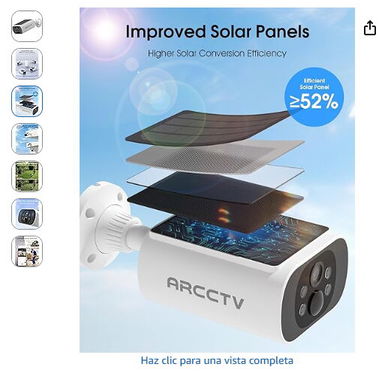 ARCCTV Cámara de seguridad solares inalámbricas para exteriores cámaras 2K sin suscripción - Img 121181092