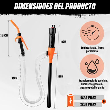 Bomba de succión de gasolina para tanques y galones - Img 101007271