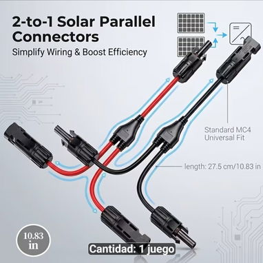 1 Par de conectores solares en Y MC4 - 4/6