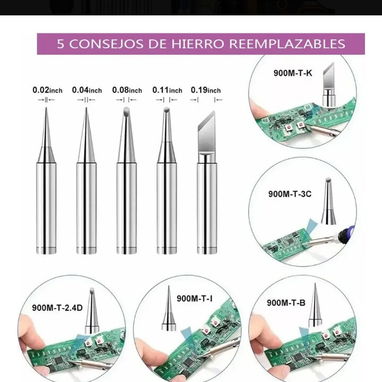 Kit de soldadura eléctrico, temperatura regulable, multímetro. Todo nuevo en su estuche - Img 122915964