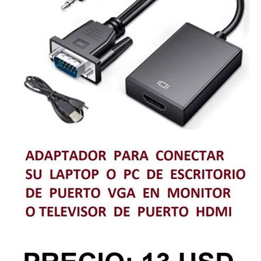 A LA VENTAS ADAPTADOR HDMI-VGA. MENSAJERIA POR UN COSTO ADICIONAL. - Img 109559982