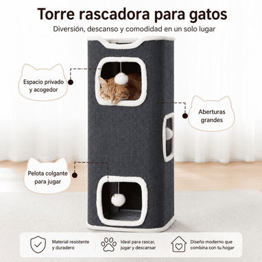 Condominios Multilevel Para Gatos/ 1_2_3 niveles - 7/9