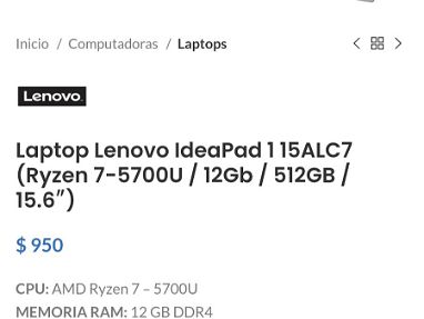 Lenovo ryzen 7!! 8nucleos/16 hilos💪similar a i7 de 11na en rendimiento - Img 66578272