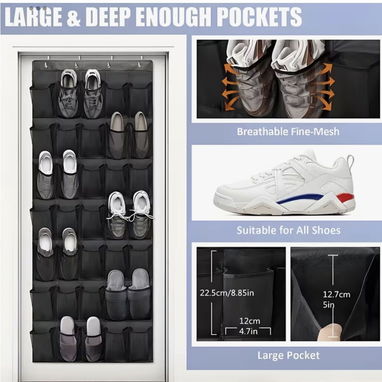 ‼️ ORGANIZADOR ‼️  ZAPATERA GRANDE. 💰 ORGANIZADOR PARA ZAPATOS. ZAPATERA COLGANTE. ZAPATERA COLOR NEGRO 🚨 - 3/3