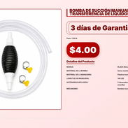 BOMBA DE SUCCIÓN MANUAL PARA TRANSFERENCIA DE LÍQUIDOS . - Img 56928198