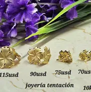 Aretes de oro 10k con brillo eterno - Img 49445953