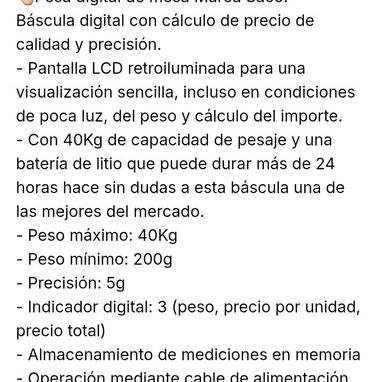 Pesa digital de hasta 40 kg - Img 117648511