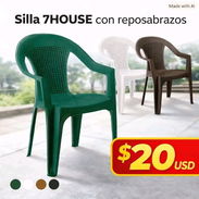 Silla con Reposabrazos 59X53X89CM 7HOUSE precio 20 usd Disponible en 🟢⚪🟤 - Img 57907516