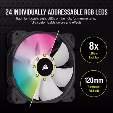 Set de 4 Fanes Corsair PWM de 120 mm iCUE SP120 RGB ELITE - Img 120432130